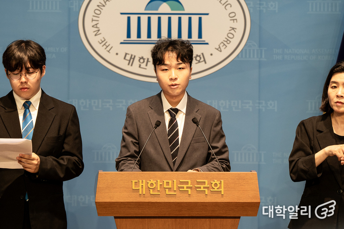 발언 중인 강동엽 윤슬 대표 (사진=김태섭 기자)